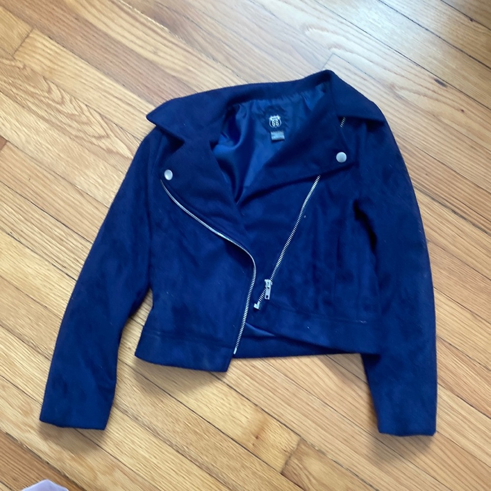 Blue biker jacket